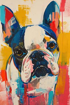 Bulldog Abstract van De Mooiste Kunst