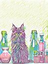 Kat en fles van TOAN TRAN thumbnail