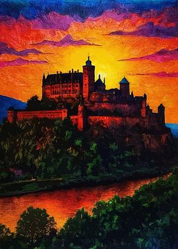 Zonsondergang Kasteel Heidelberg van MIROKKU