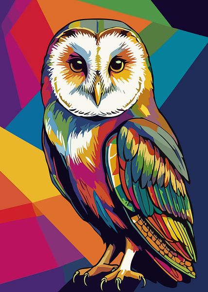 Barn Owl Pop Art by MIROKKU