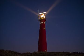 Leuchtturm auf der Insel Schiermonnikoog in den Dünen bei Sonnenuntergang von Sjoerd van der Wal Fotografie