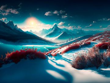 Winterlandschaft mit Sonne von Mustafa Kurnaz