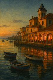 Cascais Harbor Serenity – Twilight Reflections by the Sea by Travel Shop