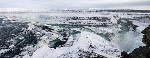 Gullfoss, Island, im Winter.