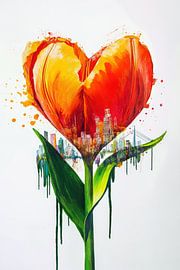 Farbenfroh abstrakt lebendiges Herz Artwork von Wilma Mesman