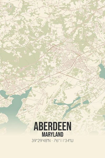 Carte ancienne d'Aberdeen (Maryland), Etats-Unis. par Affiches de lieux
