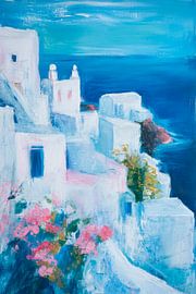 Blauwe kustidylle van Poster Art Shop