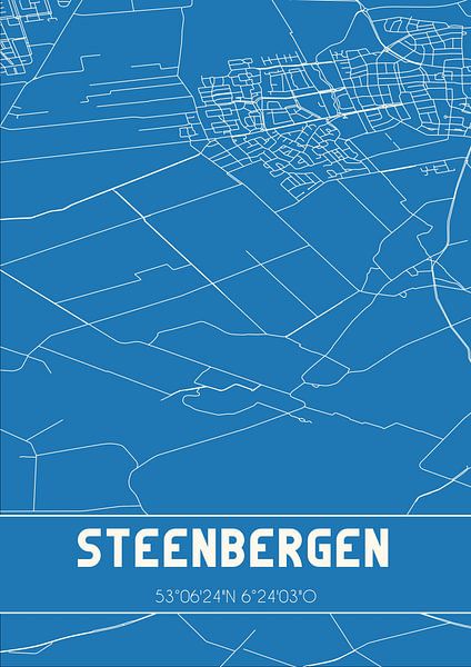Blueprint | Map | Steenbergen (Drenthe) by Prints of Place