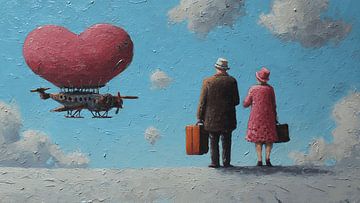 Romantic Surreal Valentine's Day Art by Aden Pink Studio