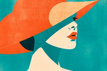 Elegance in the shade of hats Colourful silence of the lady Sc by Poster Art Shop