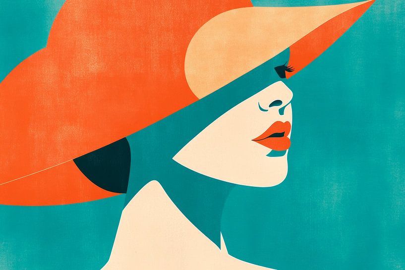 Elegance in the shade of hats Colourful silence of the lady Sc by Poster Art Shop