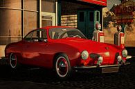 1959 Volkswagen Karmann Ghia met oldtimers Tankstation van Art to make a house your home thumbnail