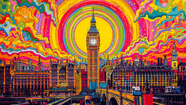Psychedelic Big Ben by Joseph S Giacalone Photography