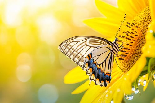 Butterfly on sunflower