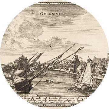 Coenraet Decker, Gezicht op Overschie, 1678 - 1703 van Atelier Liesjes