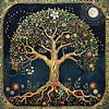 Arbre de vie en style folklorique sur Vlindertuin-Art