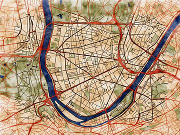 Karte von Boulogne-Billancourt im stil 'Serene Summer' von Maporia