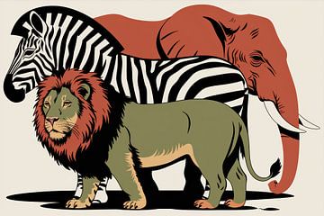 Graphic safari trio animals by Imperial Art House