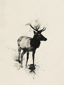 Echo of the Wilderness - Deer in Abstraction by Eva Lee