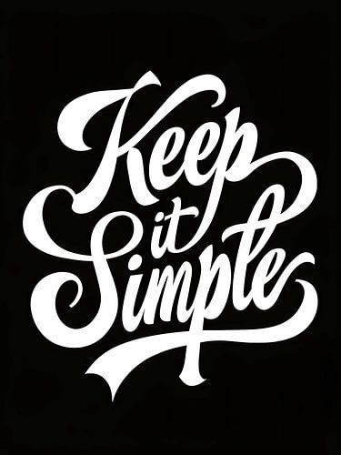 Elegante Keep It Simple Cursieve Typografie
