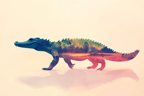 Kleurrijk prehistorisch reptiel