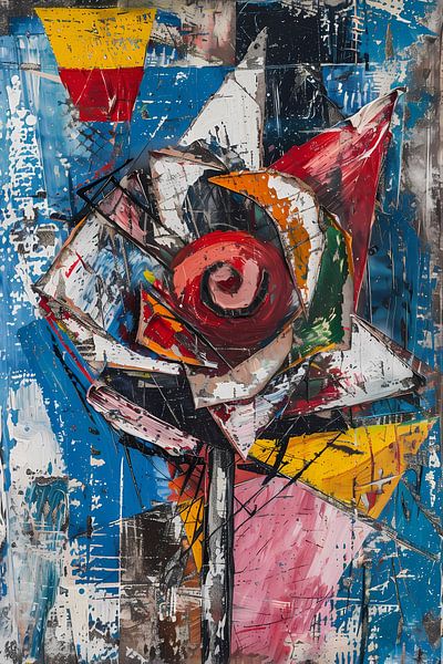 Peinture abstraite d'une rose colorée par Art & Soul Creations