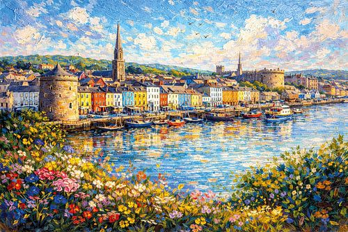 Waterford in Ierland, een impressionistisch schilderij.