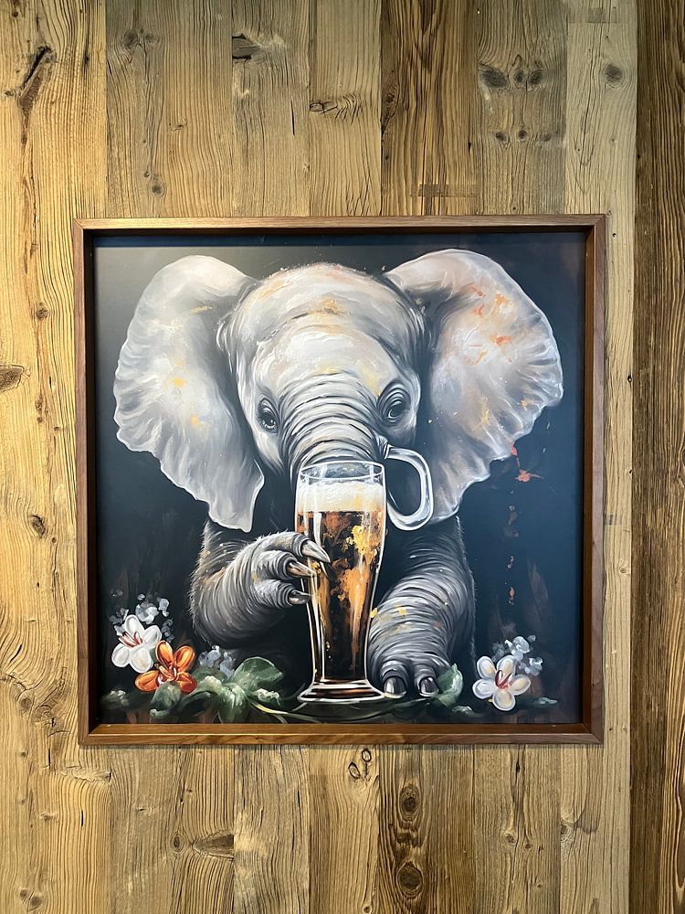 Elephant with Beer Painting | Funny Painting | Humour by AiArtLand