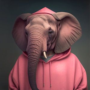 Der Elefant sitzt gemütlich