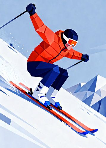 Mann mit roter Jacke Sky Extreme Sport Trending von Artkreator