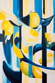 Farbenspiel Blau-Gelb von Poster Art Shop