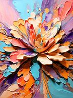 Abstracte lotusbloem schilderij