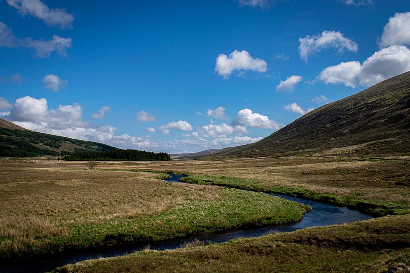 Scotland - Small River through the Scottish Landscape by Rick Massar