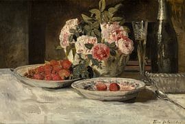 Henri De Braekeleer, Erdbeeren und Champagner, 1881-85 von Atelier Liesjes