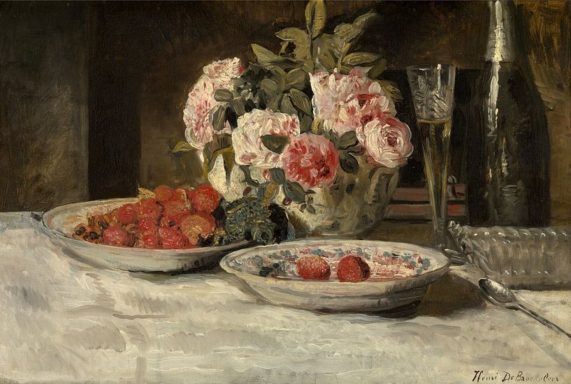 Henri De Braekeleer, Strawberries and champagne, 1881-85 by Atelier Liesjes
