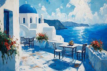 Die blauen Kuppeln von Fira