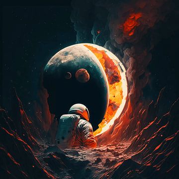 Astronaute dans la lune sur haroulita