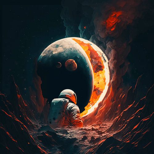 Astronaut op de maan