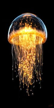 Nature, Jellyfish, Marine biology, Luxury goods, Gold, Glitter, Glamour (clean look), Abstract art, Impressionism by by Renzo