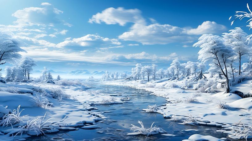 Paysage d'hiver avec arbres et neige par Animaflora PicsStock