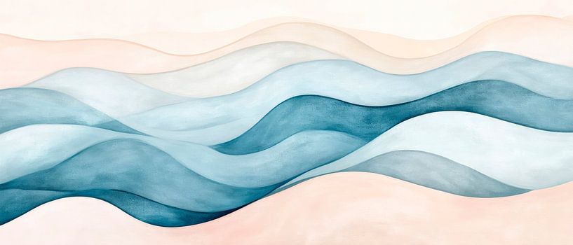 De douces vagues aux couleurs apaisantes par Poster Art Shop