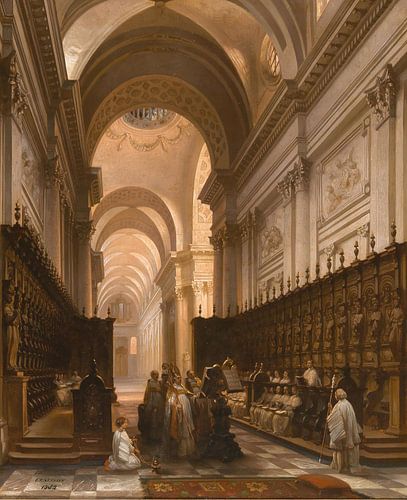 Victor-Jules Génisson. Interieur van Gotische kathedraal