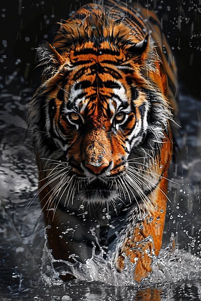 Schönes realistisches Gemälde eines Tigers von Art & Soul Creations