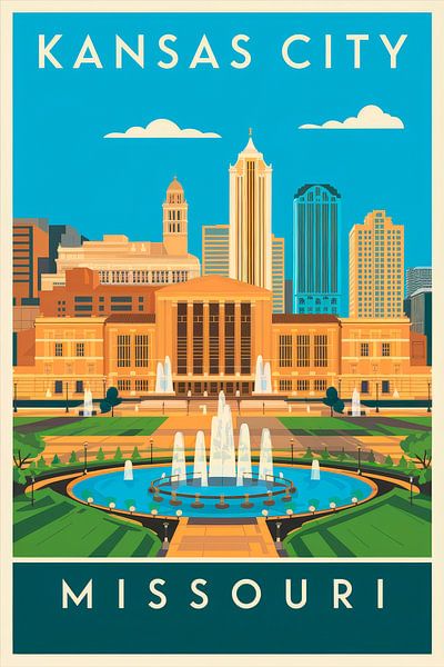 Kansas City, Missouri Vintage Travel Poster by Poster Art Shop