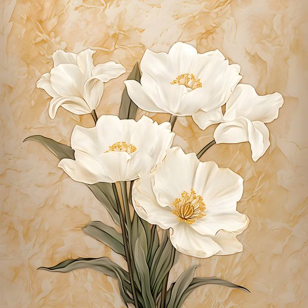 Beige flowers by Artsy