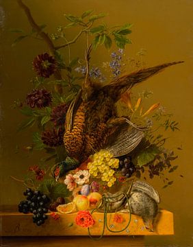Stilleven met fazant en fruit, Arnoldus Bloemers