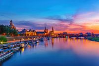 Historische Altstadt zu Dresden im Abendlicht