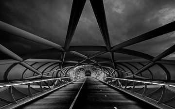 Black-and-white photo the Green Connection or Netkous Bridge by Kees Dorsman