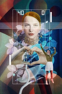 Lola, Love Game (1 of 4) bright colours blue, earth tones, lilac and mint by Blikstjinder by Betty J