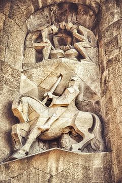 Sint Longinus standbeeld - Gaudi, Sagrada Familia, Barcelona van Andreea Eva Herczegh